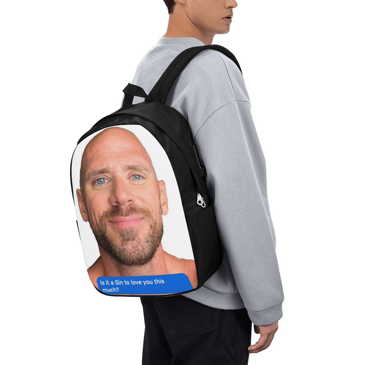 Travel Bags - Johnny Sins Flirty Text Bubble 배낭