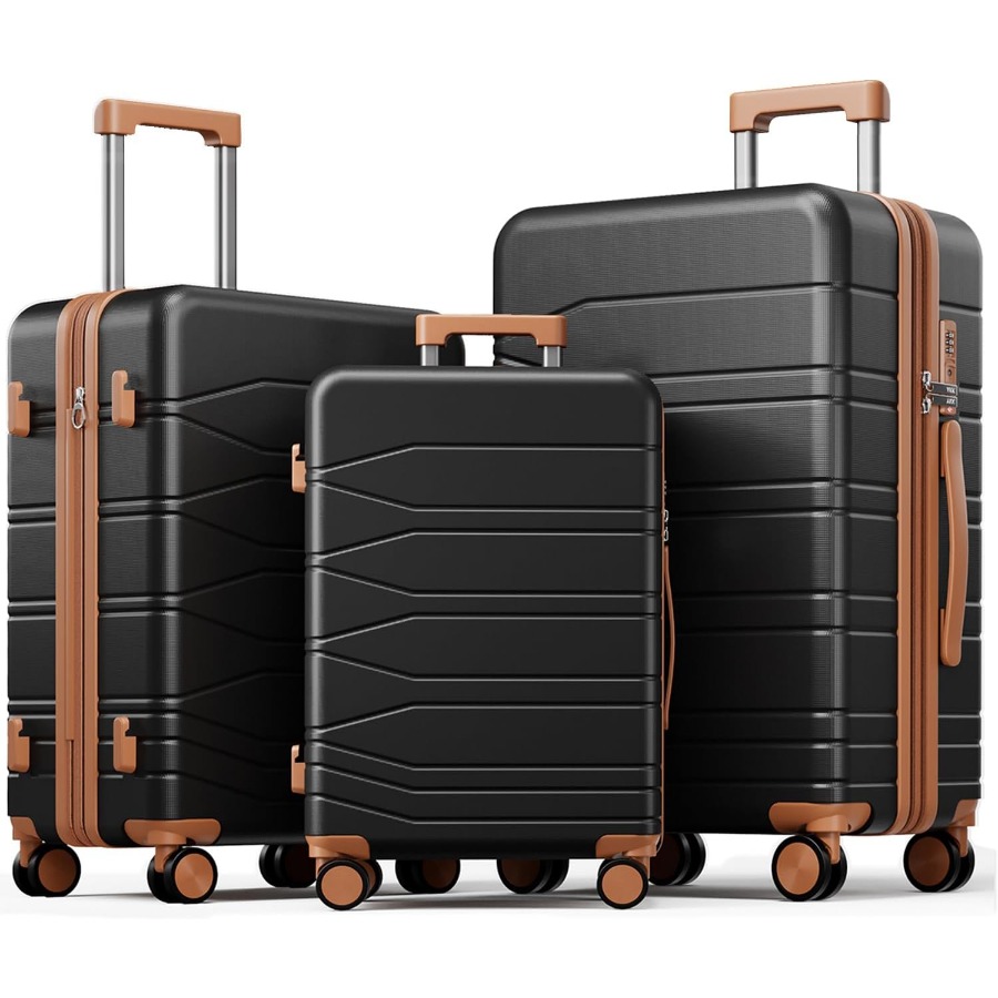 Expandable Hard Shell Luggage Set - 3개 세트, 확장 가능한 바퀴 달린