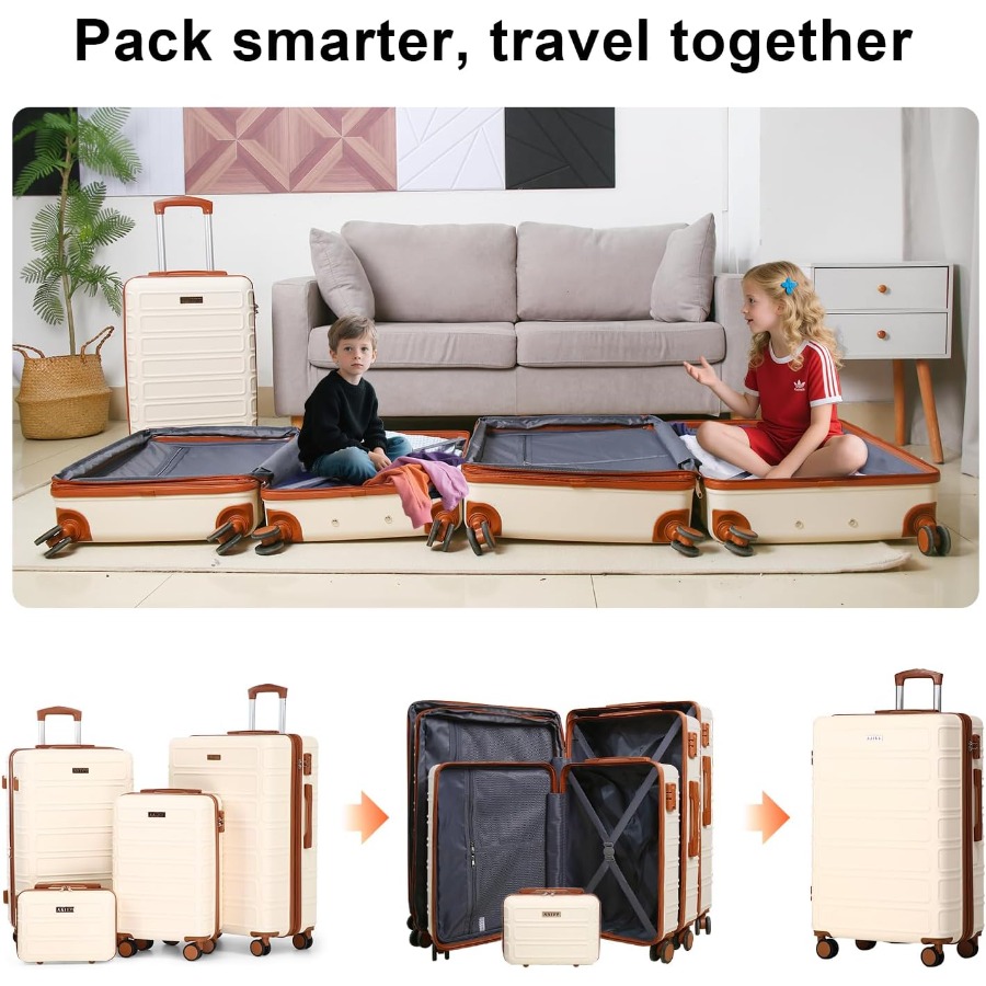 4개 세트의 확장형 ABS 소재 여행용 캐리어 세트,  - Expandable Hard Shell Luggage Set 리뷰 및 가격
