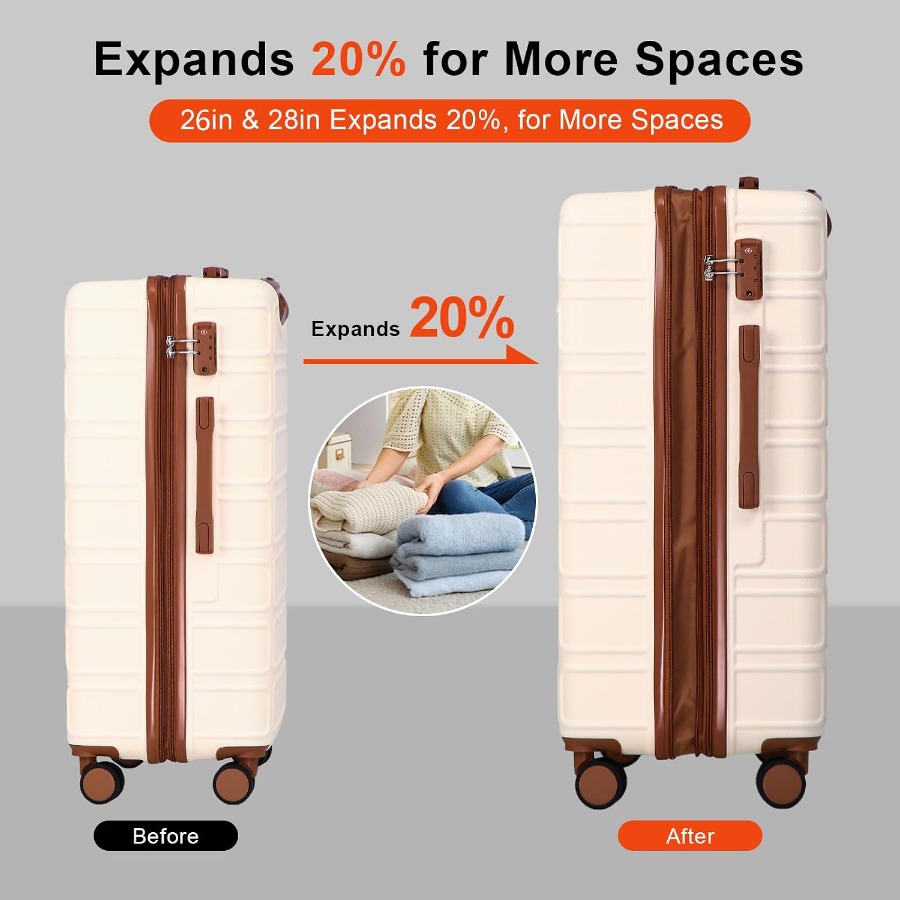 4개 세트의 확장형 ABS 소재 여행용 캐리어 세트,  - Expandable Hard Shell Luggage Set 리뷰 및 가격