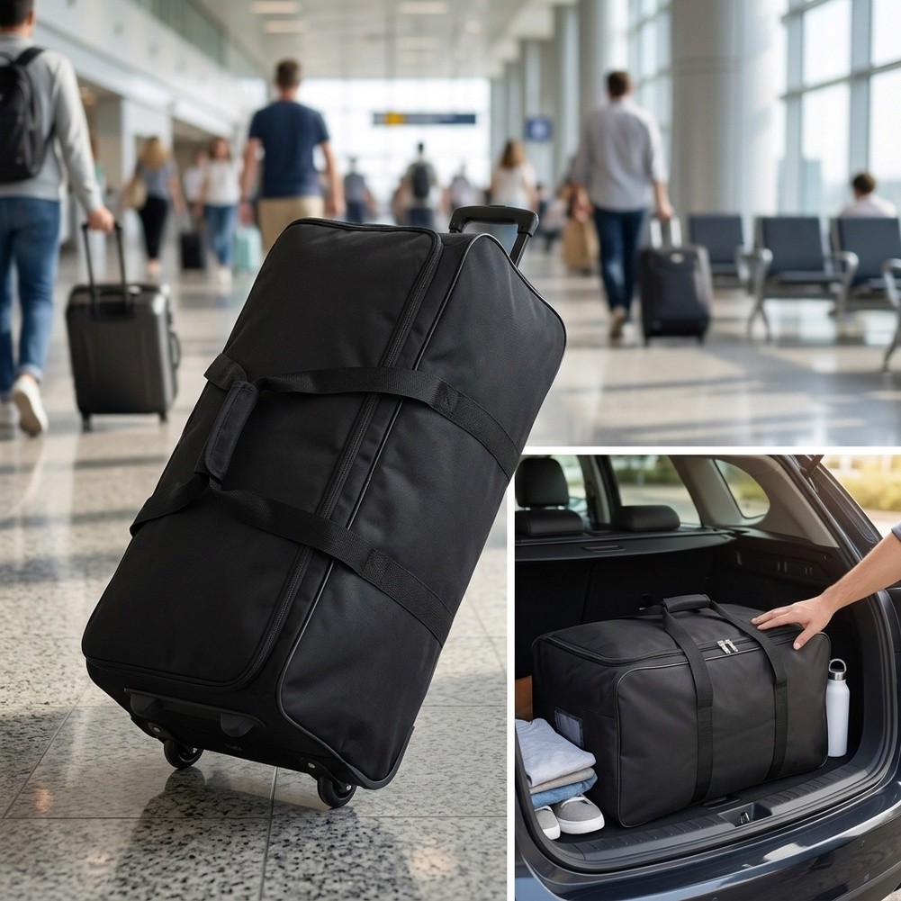 대학 기숙사 이사용, 접을 수 있는 여행용 가방, 바퀴 - Foldable Rolling Luggage Bag 리뷰 및 가격