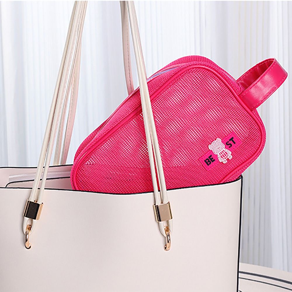 튼튼한 메시 소재의 화장품 가방, 손잡이가 달린 대용량 - Cosmetic Bags 리뷰 및 가격
