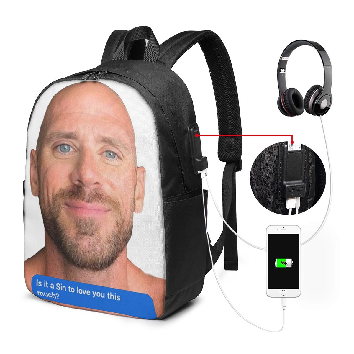 Johnny Sins Flirty Text Bubble - Travel Bags 리뷰 및 가격