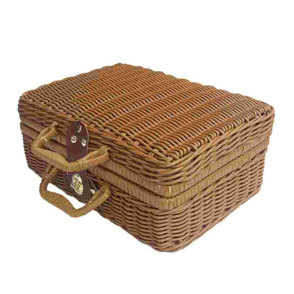 바구니 등나무 위커 여행 가방, 피크닉 우븐 보관 빈티 - Retro Vintage Trunk Suitcase 리뷰 및 가격